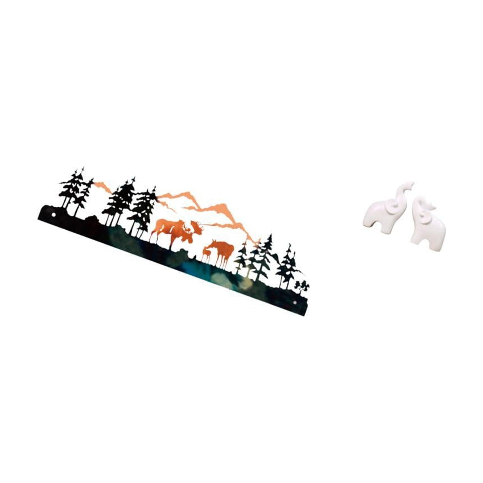 CoudarTitie Deer Elephant Wall Sculpture Hanging for Garden Fence Outdoor Indoor Porch Tabletop Decoration Unique Animal Statues Figurines Entrance Office Bedroom