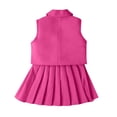 thumbnail image 4 of pop seller Girl's Suspender Leggings + Vest Coat + Skirt Three-Piece Fashion Pleated Skirt Suit, 4 of 6