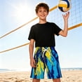 thumbnail image 5 of Lanbubble Boys Athletic Groundwork Performance Shorts Kids Mesh Breathable Quick Dry Stretch Basketball Active Sweat Shorts for 7-14 Years, 5 of 7