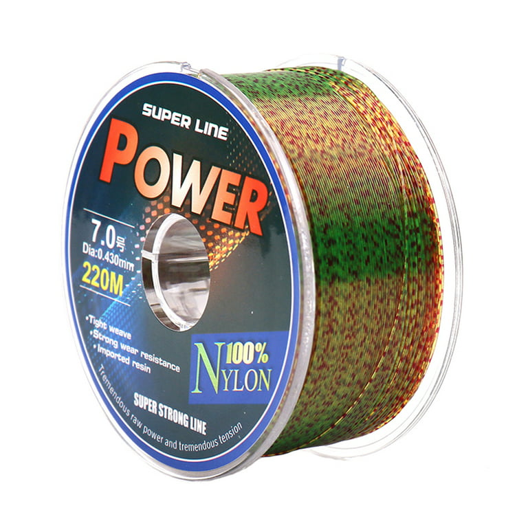 RONSHIN 1 Roll 220m Fluorocarbon Coated Fishing Line Spotted Invisible  Strong Pulling Force Fishing Line