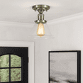 thumbnail image 3 of Design House Corwin 1 Light Satin Nickel Semi-Flush Ceiling Light with Seeded Glass Shade, 3 of 10
