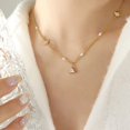 thumbnail image 3 of Conjunto de colgante con collar de mosaico de perlas de agua dulce de circón, collar de triángulo de estrella, 3 of 5