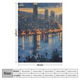 thumbnail image 4 of Creowell USA Throw Blanket, San Diego at Sunrise in Harbor Waterfront Cityscape Business District, Flannel Accent Piece Soft Couch Cover for Adults, Pale Blue  60x80in, 4 of 6
