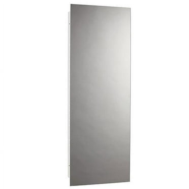 Jensen 664 13 x 36 in. 1 Door Illusion Medicine Cabinet with Glass Steel Polished Edge, Basic White