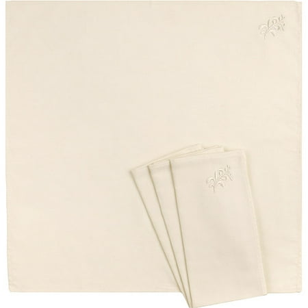 Better Homes and Gardens Embroidered Napkin in Creamy Parchment, Set of 4