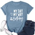 thumbnail image 4 of JAKANYQ T-Shirts pour Femmes Mode Décontractée Imprimé Lettre Col Rond Manches Courtes T-shirt Classique, 4 of 4