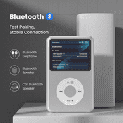 Innioasis 64GB Mp3 Player with Bluetooth, 2.4 Portable Mini HiFi Sound Bluetooth Digital Music Player with FM Radio Audiobook and Speaker Built in for Kids (Silver)