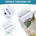 thumbnail image 5 of 30 oz Insulated Stainless Steel Tumbler Double Wall Stainless Steel Tumbler with 2-Way Drinking Vintage White Camellias, 5 of 9