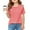 Pink, variant on Pitauce Big Girls Solid Color Crew Neck T-Shirt Short Sleeve Ruched Tees Summer Casual Blouses Basic Tops for Kids 3-14 Years
