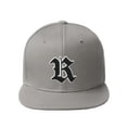 thumbnail image 2 of Daxton Classic Snapback Old English A to Z Numbers Initials Flat Bill Visor Cap-Light Grey Hat, Letter R, 2 of 3