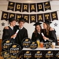 thumbnail image 6 of WIZUTIZ Disposable Graduation Party Set, Paper Plates Cups Napkins Tablecloth, Party Tableware Decor for Graduation Celebration Banquet Table Setup and Home Entertaining Black and Gold, 6 of 6