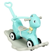 Gymax Baby Rocking Horse 4 in 1 Kids Ride On Toy Push Car w/ Music Indoor Outdoor Gift