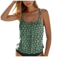 thumbnail image 3 of idosla Womens Blouson Tankini Top Only Loose Fit Swim Top No Bottom Modest Swimsuit (Army Green, S), 3 of 8