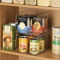 thumbnail image 2 of mDesign Stackable Plastic Food Storage Bin, Open Front, X-Large, 2 Pack - Clear, 2 of 8