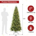 thumbnail image 6 of Makeatree 7.5 ft Pre-Lit Pencil Christmas Tree, Artificial Slim Xmas Tree with 1396 PE & PVC Mixed Branches, 450 LED Lights, 6 of 11