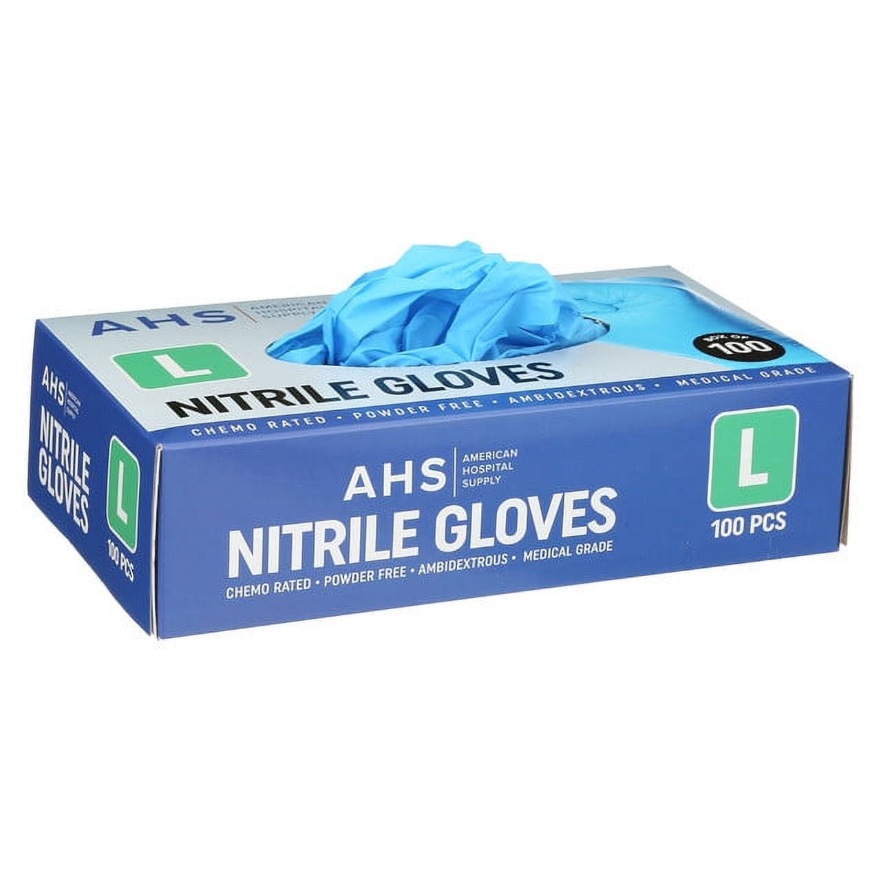American Hospital Supply Powder-Free Nitrile Gloves Chemo-Rated Medical-Grade Disposable Healthcare Large Case of 1000