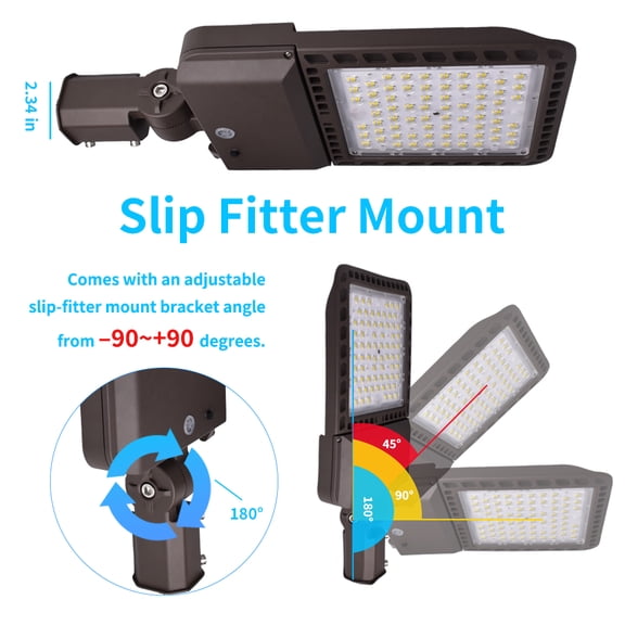 300W LED Parking Lot Light Waterproof IP65 Shoebox Fixture Outdoor Pole Lamp 5500K 120 Beam Angle