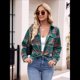thumbnail image 5 of Camisas Clásicas de Franela A Cuadros con Botones para Mujer, Blusas Informales Extragrandes de Larga para Negocios. Verde Oscuro L, 5 of 10