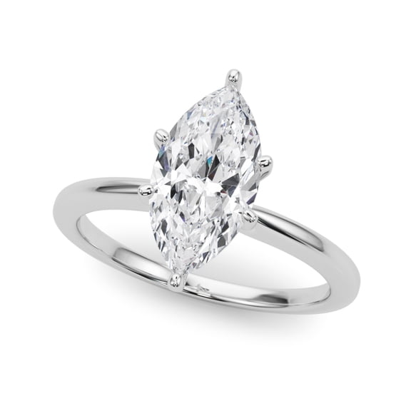 Kiva Jewel 1.88 Ct Lab Created Diamond Engagement Ring for Women - Marquise Cut - 14K White Gold Plated Ring - Elegant Prong Setting - Perfect for Proposals, Anniversaries, and Special Occasions