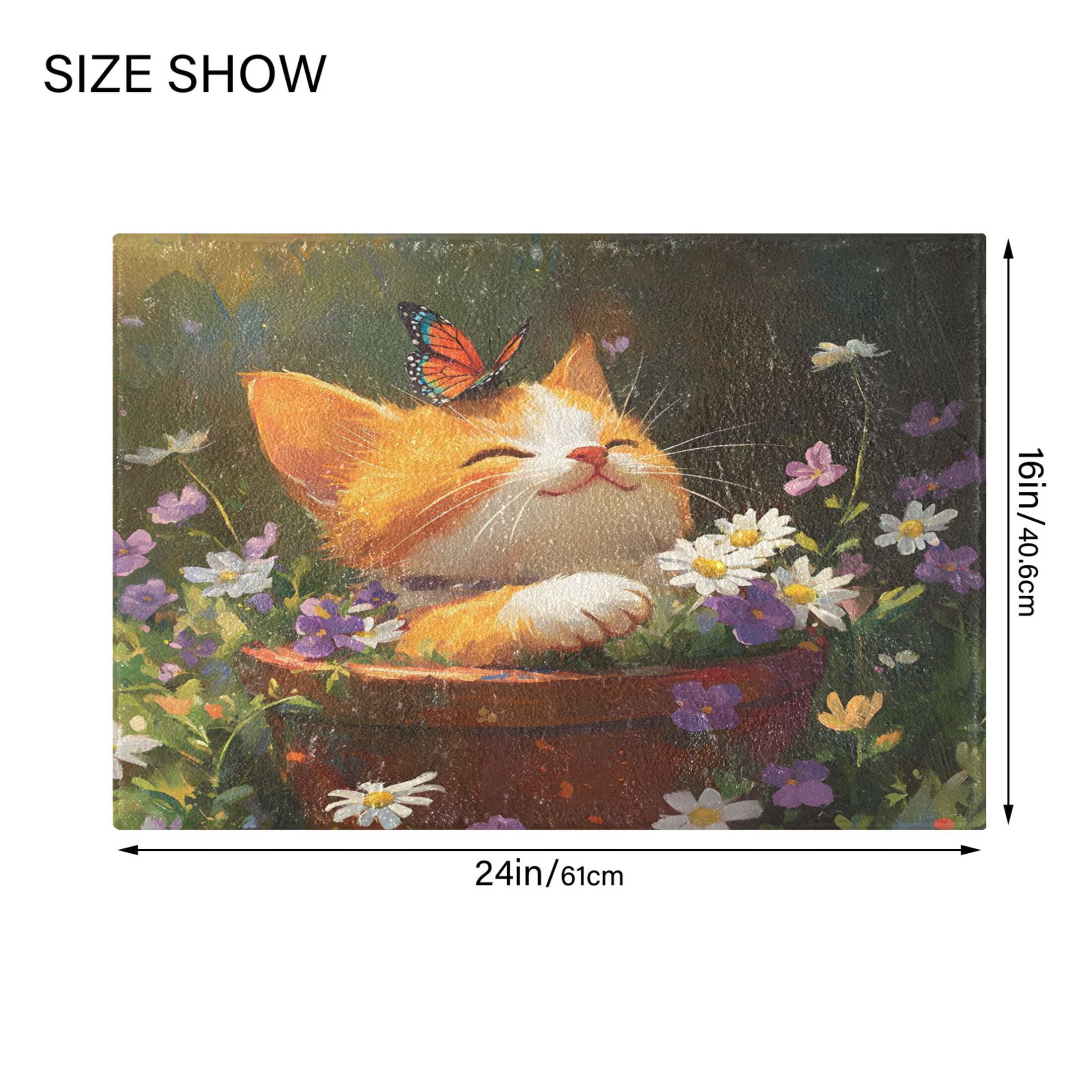 Ryvnso Retro Cute Cat Bathroom Shaggy Rugs Toilet Mat Soft Contour Rug