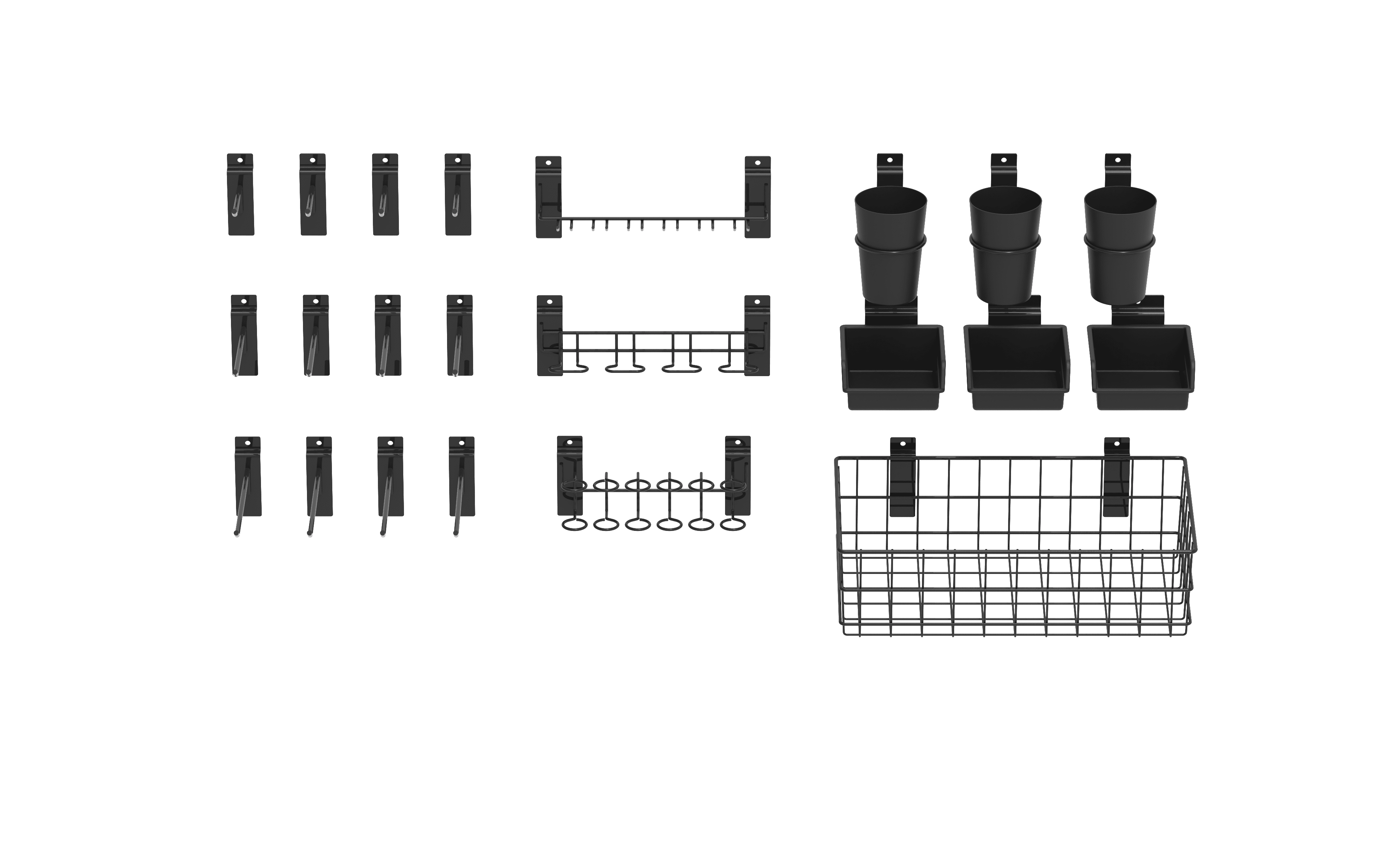 Hyper Tough 28-Piece Slatwall Accessories Organizer Kit for Garages, Workshops, and Utility Space