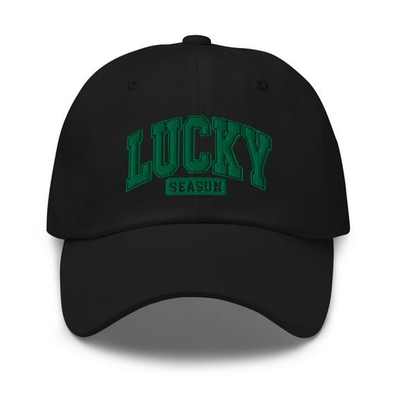 Lucky Irish Hat, Dad Hat, Lucky Season Embroidered Hat, Irish American Hat, Lucky Season Hat, St. Patrick's Day Hat, Lucky Hat (Black)