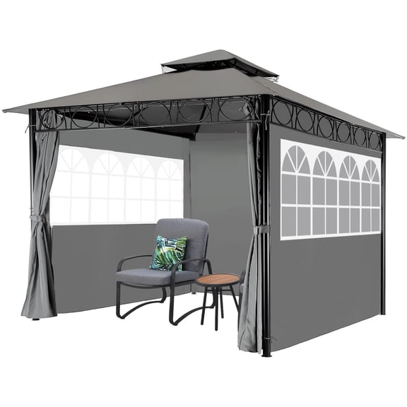 PayLessHere Gazebo for Patio Outdoor Gazebo Canopy UV Protection (10'x10', Grey)