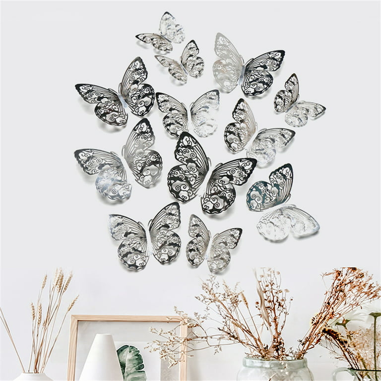 AURIGATE 12pcs 3D Butterfly Wall Decor, Removable Paper Butterfly Wall  Stickers Decorations, Butterflies Decals for Party Birthday Cake Baby  Shower Bedroom Wedding Crafts Decor 