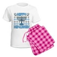 thumbnail image 5 of CafePress - Happy Hanukkah Women's Light Pajamas - Women's Short Sleeve Print T-Shirt and Pants Light Cotton Pajama Set, 5 of 7