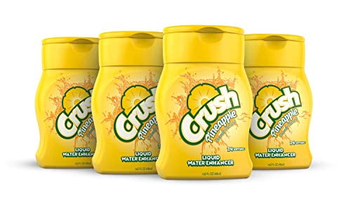 Crush, Pineapple, Liquid Water Enhancer - New, Better Taste! (4 Bottles, Makes 96 Flavored Water Drinks) - Sugar Free, Zero Calorie