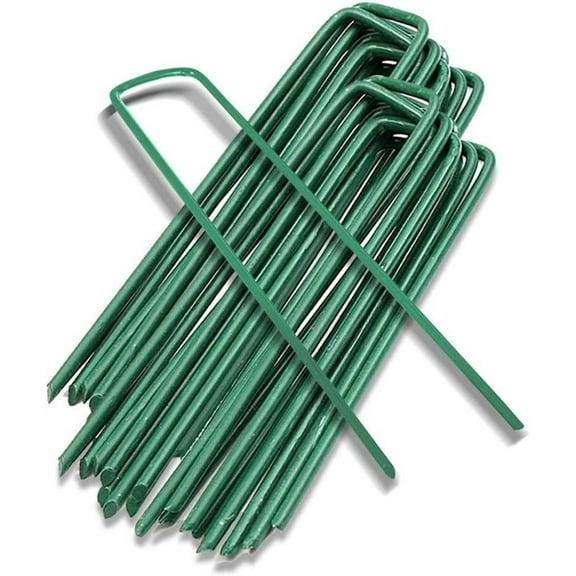 U-Shaped Garden Pegs, Heavy Duty Steel Galvanized Weed Barrier Membrane Fixers, Easy to Use Sharp End Stakes for Weed Fabric, Turf and Landscape Projects (30PCS)