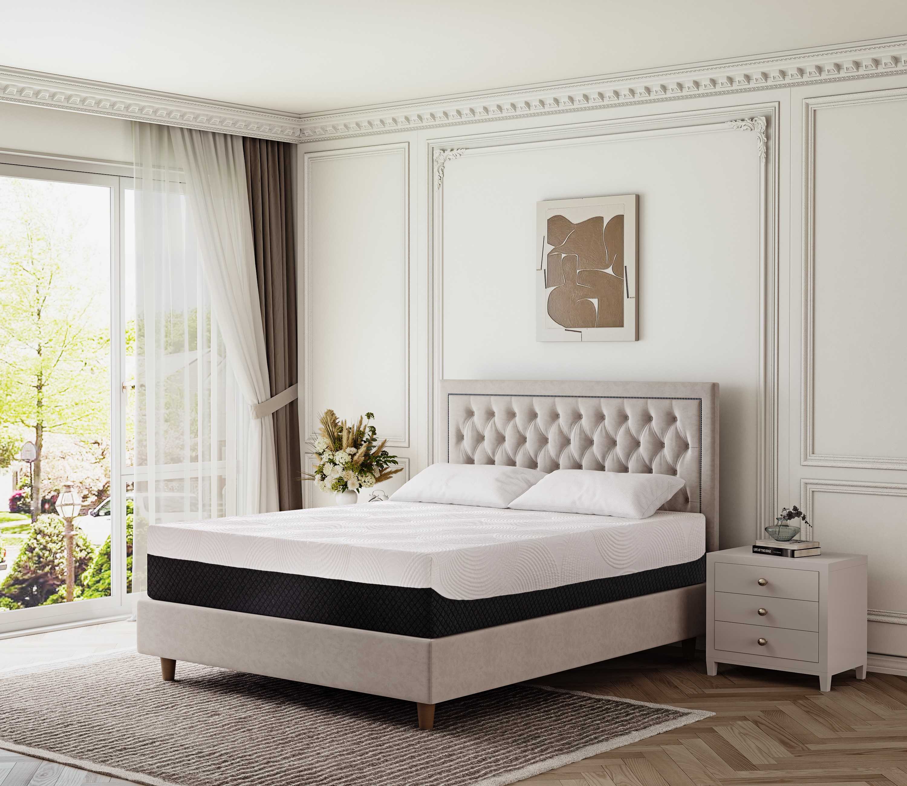 SynthoSpace Queen Mattress 12in inch Gel Memory Foam Mattress in a Box, Pressure Relief, Medium Fi