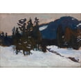 thumbnail image 2 of Jan Stanislawski 18x13 Black Ornate Wood Framed Double Matted Museum Art Print Titled - Evening Under Koziniec (1906), 2 of 5