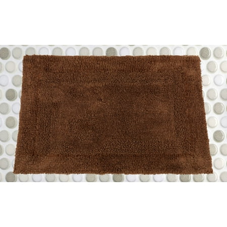Splash Collection by Ben&Jonah Brown 100% Cotton Reversible Bath Mat, Size 17"X24"