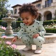 thumbnail image 2 of HCNTES Baby Girl Clothes Fall Winter Newborn Baby Girl Clothes Outfits Infant Ruffle Heart Print Romper Pants Bow Headband Cute Toddler Baby Girl Clothes Set, 2 of 4