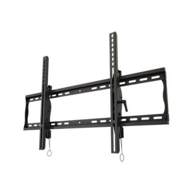Universal tilting wall mount for 37 to 90 flat panel screens with post installation leveling