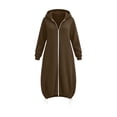 thumbnail image 6 of BLVB Girls Zip up Hoodies Oversized Long Tunic Sweatshirts Casual Long Sleeve Fall Trendy Hoodie Jacket Coat(Brown,8-9 Years), 6 of 7