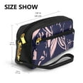 thumbnail image 3 of YFYANG Leather Portable Travel Small Makeup Bag, Multifunctional Storage Bag, Pink Floral Textures Pattern Cosmetic Bag, 3 of 4