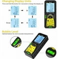 thumbnail image 5 of Medidor láser de 50 m, telémetro láser de 165 pies, herramienta de medición digital portátil con mango, niveles de burbuja, pantalla LCD retroiluminada grande y resistente al agua IP54, 5 of 5