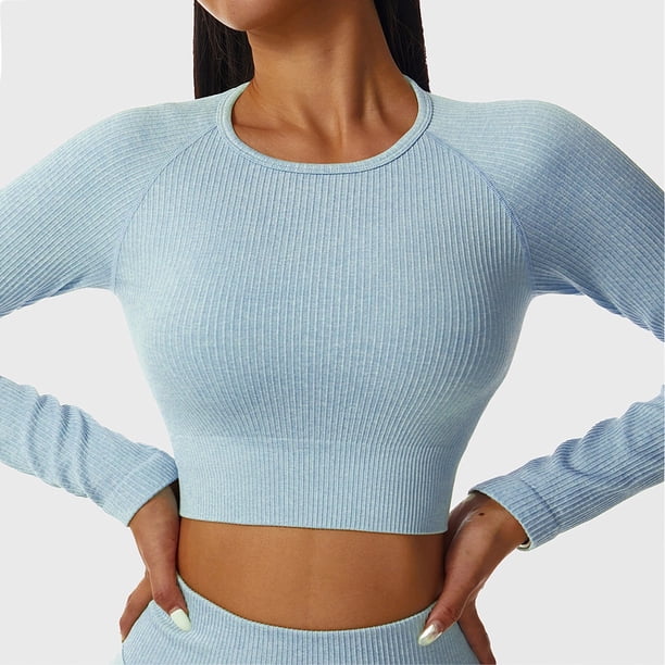 Cloud Hide-Camiseta de Yoga para mujer, Top deportivo Sexy para gimnasio, Top corto sin mangas para correr, Blusa de manga larga, ropa deportiva de entrenamiento para invierno