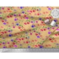 thumbnail image 3 of Soimoi Tissu Popeline de Coton Imprimé Feuilles & Roses au Mètre 42 Pouces de Large, 3 of 3