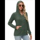 thumbnail image 4 of Sudadera con Capucha de Moda para Mujer, de Larga y Cuello en V, Informal, para Otoño e Invierno. Verde L, 4 of 7