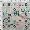 thumbnail image 3 of oneOone Cotton Poplin Twill Mint Fabric Geometric Craft Projects Decor Fabric Printed By The Yard 56 Inch Wide-XK, 3 of 6