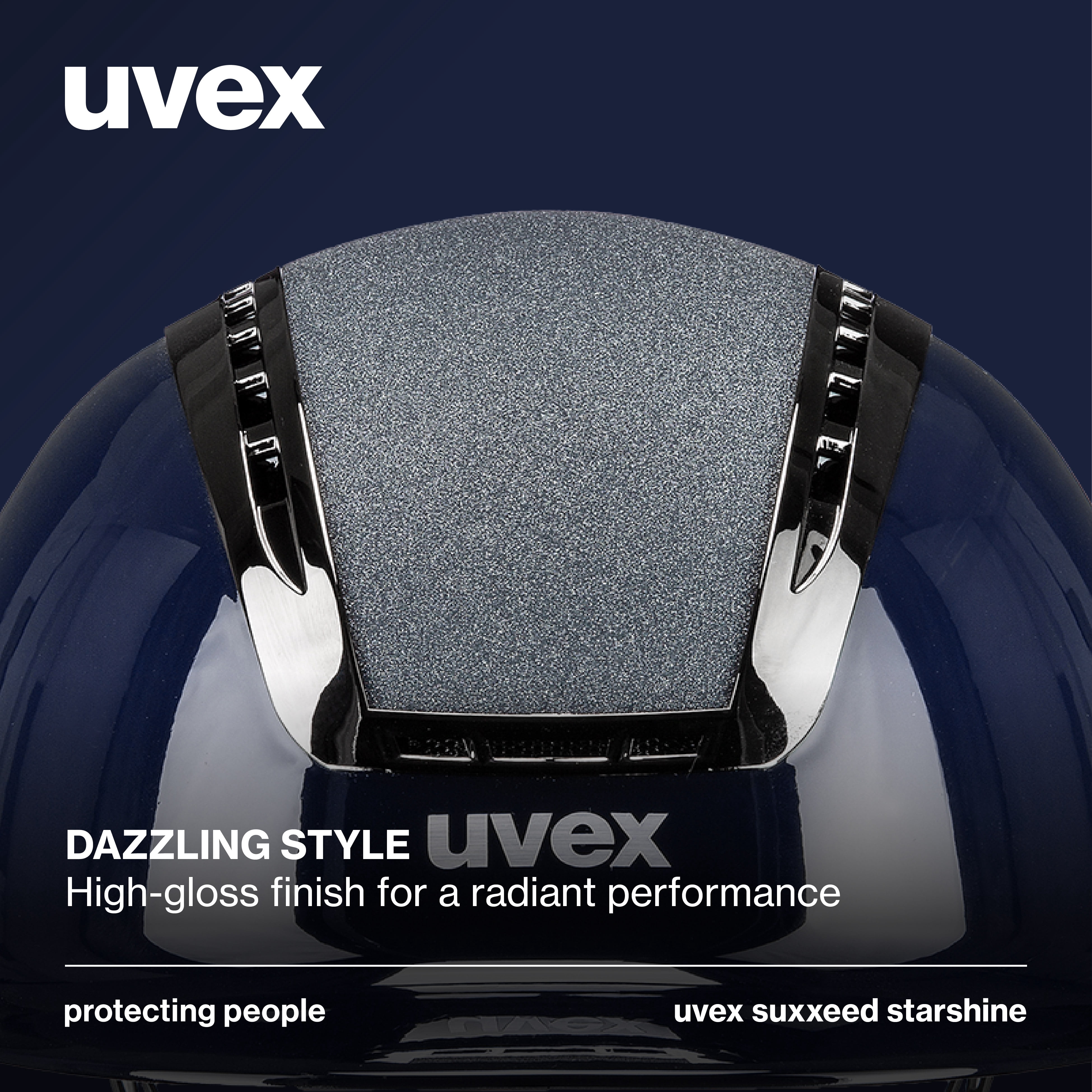 Uvex Suxxeed Blaze Adjustable and Ventilated Equestrian Helmet for Adults, Navy Shine, S-M