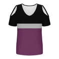thumbnail image 4 of Puntoco Liquidación de blusas cortas para mujer, blusas estampadas para mujer, blusas de manga corta con escote en V y hombros descubiertos, blusas de moda, 4 of 5