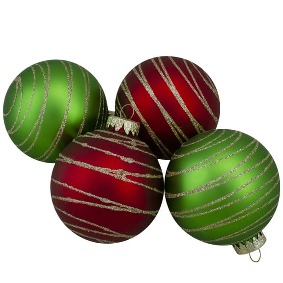 Northlight Multi-color Glass Christmas Ball Ornaments, 4 Count (3.25")