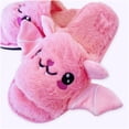 thumbnail image 6 of FASHOFT Halloween Bat Animal Slippers for Boys Girls Soft Plush Cozy Open Toe Indoor Outdoor Fuzzy Slippers Halloween Gifts For Kids Pink One Size, 6 of 7