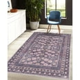 thumbnail image 4 of Folk Art Decorative Rug, Bohemian Themed Peachy Ethnic Flowers and Traditional Botanical Details, Quality Carpet for Bedroom Dorm and Living Room, 6 Sizes, Dark Indigo and Lilac, by Ambesonne, 4 of 4
