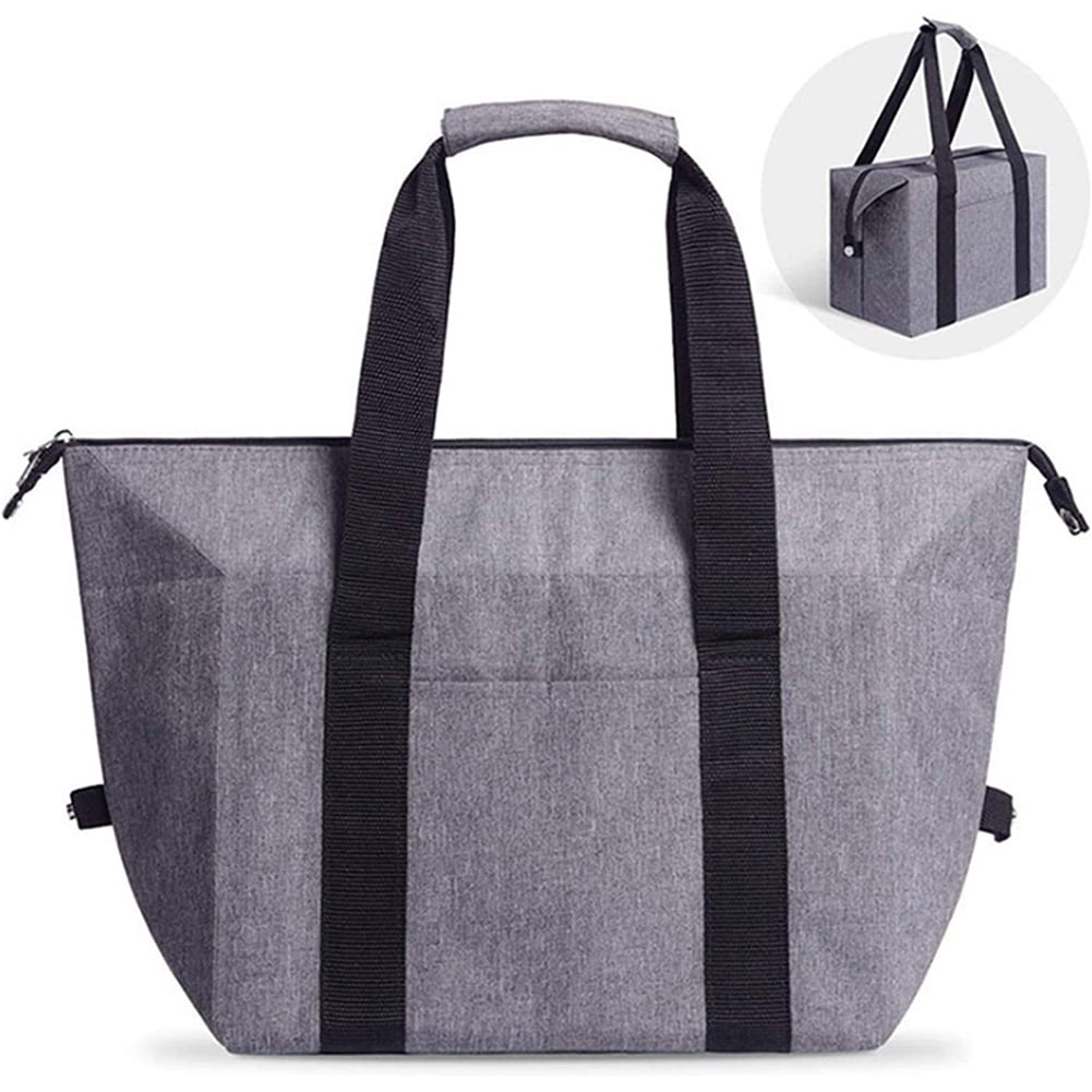 Reusable Insulated Shopping Cooler Bag With Zipper Top For Grocery