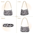 thumbnail image 2 of Black and White Leopard Pattern Womens Chain Shoulder Bag Tote Handbag Clutch Hobo Purse with Zipper for Travel Casual, 2 of 7